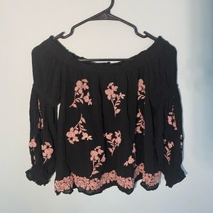 off the shoulder long sleeve blouse